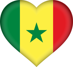 3D-Herz der Flagge von Senegal