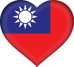 3D-Herz der Flagge von Taiwan