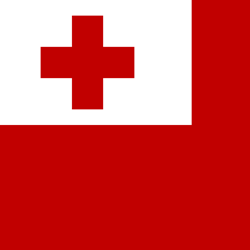 Quadratisch der Flagge von Tonga