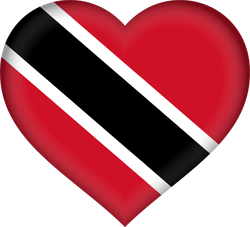 3D-Herz der Flagge von Trinidad und Tobago