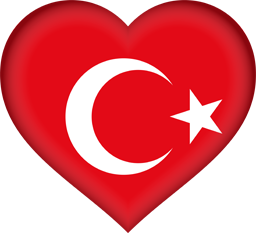 3D-Herz der Flagge der Türkei