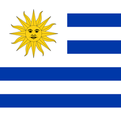 Quadratisch der Flagge von Uruguay