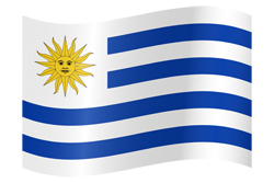 Wehend der Flagge von Uruguay
