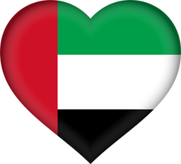 3D-Herz der Flagge der Vereinigten Arabischen Emirate