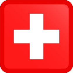 Quadratischer Button der Flagge der Schweiz